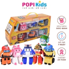 Hộp 6 Thành Viên Biệt Đội Robocar Poli Biến Hình Thành Máy Bay Và Robot Cho Bé Thỏa Sức Vui Chơi -POPIKIDS