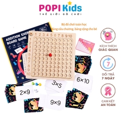 Bảng Đồ Chơi Gỗ Học Bảng Cửu Chương Toán Giáo Dục Theo Phương Pháp Montessori Giúp Bé Ghi Nhớ Nhanh -POPIKIDS