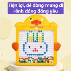 Đồ Chơi Bảng Vẽ Nam Châm Từ Tính Nút Hạt Tròn Kèm Bút Và Mẫu Hình Vịt, Gấu – Phát Triển Sáng Tạo Cho Bé- POPIKIDS