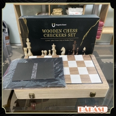 Bộ Cờ Vua 2 Trong 1 Nam Châm Gỗ Tần Bì Cao Cấp | Bàn Gập 39x39x2.5cm | Chất Lượng Cho Người Lớn Và Trẻ Em - POPIKIDS