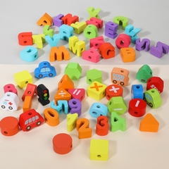 Đồ Chơi Xâu Hạt Gỗ 75 Chi Tiết Cực Dễ Thương Giúp Bé Rèn Luyện Sự Khéo Léo -POPIKIDS