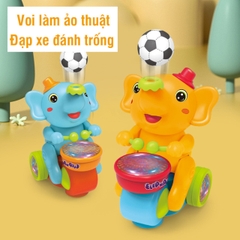 Đồ Chơi Con Voi Đánh Trống Thổi Bóng Kèm Đèn Nhạc, Xe Con Voi Làm Xiếc Thổi Bóng Vui Nhộn Cho Bé, Phát Triển Kỹ Năng- POPIKIDS