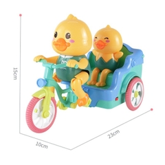 Đồ Chơi Vịt Vàng Đạp Xe, Có Nhạc Vui Nhộn Bánh Xe Phát Đèn Sáng, Nhựa An Toàn Cho Bé (Sử Dụng Pin)- POPIKIDS