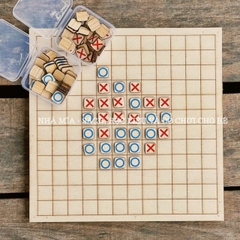 [Có Hộp Gỗ] Bộ Cờ Caro - Cờ Xo In Màu Cho Bé Phát Triển Tư Duy & Ghi Nhớ- POPIKIDS