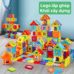 Bộ Đồ Chơi Lắp Ghép Khối Xây Dựng 150 Chi Tiết, LEGO Xây Nhà Có Cửa Mở Giúp Bé Phát Triển Trí Thông Minh Và Sáng Tạo - POPIKIDS