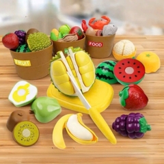 Bộ 3 Giỏ Cắt Hoa Quả 36 Chi Tiết – Đồ Chơi Trái Cây Bóc Vỏ, Thái Rau Củ Giúp Bé Học Về Thực Phẩm Và Kỹ Năng -POPIKIDS