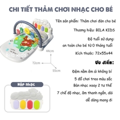 Thảm Nhạc Cho Bé Sơ Sinh Nằm Chơi – Nhiều Chế Độ Âm Thanh Kích Thích Thị Giác, Thính Giác, Đồ Chơi Phát Triển Cho Bé - POPIKIDS