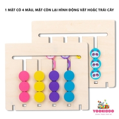 Bộ Trò Chơi Toán Học Tư Duy Logic 4 Màu Theo Thẻ Bằng Gỗ Cho Bé - Bộ Trò Chơi Montessori Four Color Game -POPIKIDS
