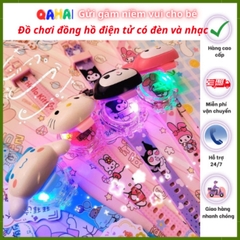 Đồng Hồ Hoạt Hình Cho Bé Trai Bé Gái Có Đèn Xem Giờ Kuromi Dạ Quang Và Âm Nhạc Giai Điệu Cinnamoroll -POPIKIDS