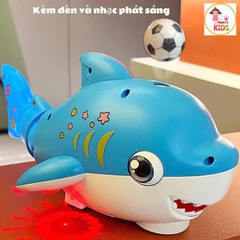 Đồ Chơi Cá Mập Thổi Bóng Có Nhạc Và Đèn LED Vui Nhộn Cho Bé, Giúp Bé Nâng Cao Kỹ Năng Tập Bò- POPIKIDS