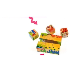 Bộ Xếp Hình Gỗ 3x3 6 Mặt Với 9 Miếng Ghép Đa Dạng Giúp Bé Phát Triển Tư Duy, Sáng Tạo Giải Quyết Vấn Đề - POPIKIDS