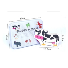 Đồ Chơi Bộ Ghép Hình Hộp Sắt 2 Mảnh Shapes Puzzle Thông Minh Phát Triển Trí Tuệ Cho Bé - POPIKIDS