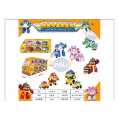 Hộp 6 Thành Viên Biệt Đội Robocar Poli Biến Hình Thành Máy Bay Và Robot Cho Bé Thỏa Sức Vui Chơi -POPIKIDS