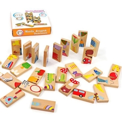 Bộ Domino Ghép Hình Nối Tiếp Gỗ Đẹp 28 Chi Tiết Giúp Bé Phát Triển Tư Duy Tăng Cường Và Khéo Léo -POPIKIDS
