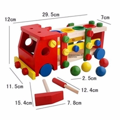 Đồ Chơi Gỗ Lắp Ráp Ô Tô Đa Năng Kèm Bộ Đập Bóng Phát Triển Kỹ Năng Vận Động Và Tư Duy Cho Bé - POPIKIDS