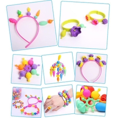 Đồ Chơi Lắp Ghép Xâu Hạt 550 Chi Tiết Cho Bé Thoả Sức Sáng Tạo Tập Làm Bờm, Vòng Tay, Nhẫn Và Trang Sức -POPIKIDS