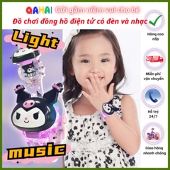 Đồng Hồ Hoạt Hình Cho Bé Trai Bé Gái Có Đèn Xem Giờ Kuromi Dạ Quang Và Âm Nhạc Giai Điệu Cinnamoroll -POPIKIDS