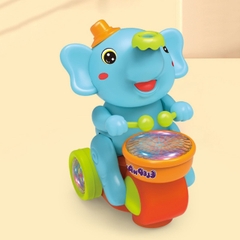 Đồ Chơi Con Voi Đánh Trống Thổi Bóng Kèm Đèn Nhạc, Xe Con Voi Làm Xiếc Thổi Bóng Vui Nhộn Cho Bé, Phát Triển Kỹ Năng- POPIKIDS