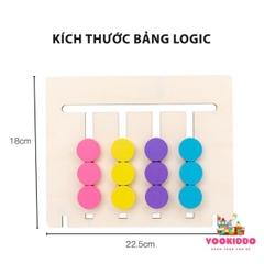 Bộ Trò Chơi Toán Học Tư Duy Logic 4 Màu Theo Thẻ Bằng Gỗ Cho Bé - Bộ Trò Chơi Montessori Four Color Game -POPIKIDS