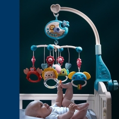 Đồ Chơi Treo Nôi Cũi Xoay 360 Độ Có Nhạc, Máy Chiếu Hình Ảnh Và Gặm Nướu Đa Năng Cho Bé Sơ Sinh -POPIKIDS