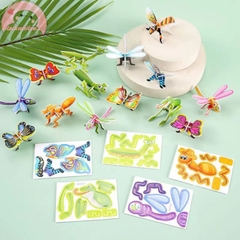 100 Món Quà Đồ Chơi Giáo Dục DIY Cho Trẻ Em 3D Giấy Ba Chiều Côn Trùng Xếp Hình Đồ Chơi Trẻ Em Hoạt Hình Mô Hình Lắp Ráp