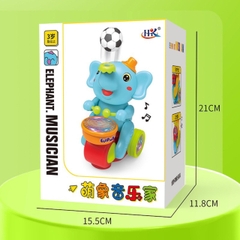 Đồ Chơi Con Voi Đánh Trống Thổi Bóng Kèm Đèn Nhạc, Xe Con Voi Làm Xiếc Thổi Bóng Vui Nhộn Cho Bé, Phát Triển Kỹ Năng- POPIKIDS