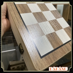Bộ Cờ Vua 2 Trong 1 Nam Châm Gỗ Tần Bì Cao Cấp | Bàn Gập 39x39x2.5cm | Chất Lượng Cho Người Lớn Và Trẻ Em - POPIKIDS