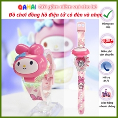Đồng Hồ Hoạt Hình Cho Bé Trai Bé Gái Có Đèn Xem Giờ Kuromi Dạ Quang Và Âm Nhạc Giai Điệu Cinnamoroll -POPIKIDS