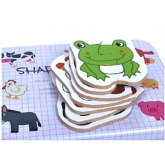 Đồ Chơi Bộ Ghép Hình Hộp Sắt 2 Mảnh Shapes Puzzle Thông Minh Phát Triển Trí Tuệ Cho Bé - POPIKIDS