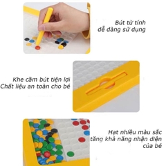 Đồ Chơi Bảng Vẽ Nam Châm Từ Tính Nút Hạt Tròn Kèm Bút Và Mẫu Hình Vịt, Gấu – Phát Triển Sáng Tạo Cho Bé- POPIKIDS