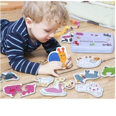 Đồ Chơi Bộ Ghép Hình Hộp Sắt 2 Mảnh Shapes Puzzle Thông Minh Phát Triển Trí Tuệ Cho Bé - POPIKIDS