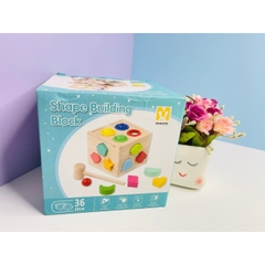 Đồ Chơi Gỗ Hộp Thả Hình Đập Bóng Hình Khối & Màu Sắc- Đồ Chơi Montessori Thông Minh Cho Bé- POPIKIDS