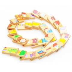 Bộ Domino Ghép Hình Nối Tiếp Gỗ Đẹp 28 Chi Tiết Giúp Bé Phát Triển Tư Duy Tăng Cường Và Khéo Léo -POPIKIDS