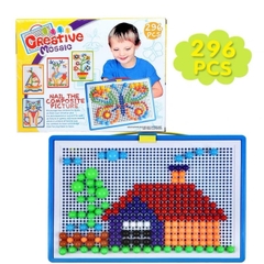 Đồ Chơi Xếp Hình Đinh Nấm Sáng Tạo 296 Chi Tiết – Bộ Ghép Hạt Nhựa Nhiều Màu Giúp Bé Phát Triển Tư Duy -POPIKIDS