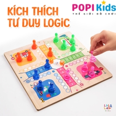 Boardgame Gỗ 2in1 Lala, Cờ Caro & Cờ Cá Ngựa | Đồ Chơi Tư Duy Logic Cho Bé, Thương Hiệu Lalala Baby