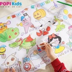 Cuộn Tranh Tô Màu Dán Tường Cho Bé Lalala Baby – Dài 3m, Kèm Kéo An Toàn, Không Bong Tường