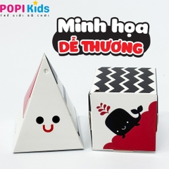 Đồ Chơi Treo Nôi Kích Thích Thị Giác 5D Lala Shapes – Treo Cũi Đen Trắng Đỏ Cho Bé Sơ Sin