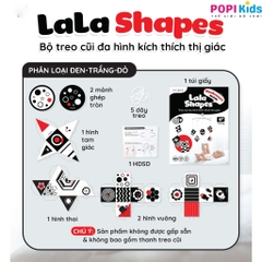 Đồ Chơi Treo Nôi Kích Thích Thị Giác 5D Lala Shapes – Treo Cũi Đen Trắng Đỏ Cho Bé Sơ Sin