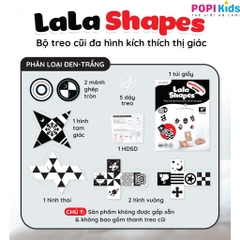 Đồ Chơi Treo Nôi Kích Thích Thị Giác 5D Lala Shapes – Treo Cũi Đen Trắng Đỏ Cho Bé Sơ Sin