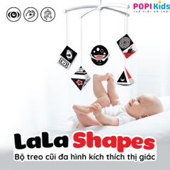 Đồ Chơi Treo Nôi Kích Thích Thị Giác 5D Lala Shapes – Treo Cũi Đen Trắng Đỏ Cho Bé Sơ Sin