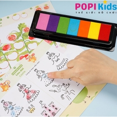 [KÈM MỰC 7 MÀU] Tranh tô màu vân tay cho bé – Finger Painting 41 trang | Đồ chơi sáng tạo Lalala Baby LL63