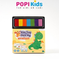 [KÈM MỰC 7 MÀU] Tranh tô màu vân tay cho bé – Finger Painting 41 trang | Đồ chơi sáng tạo Lalala Baby LL63