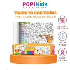 Cuộn Tranh Tô Màu Dán Tường Cho Bé Lalala Baby – Dài 3m, Kèm Kéo An Toàn, Không Bong Tường