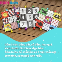 Tranh kích thích thị giác cho bé sơ sinh, phát triển não bộ. chất vải an toàn cho bé
