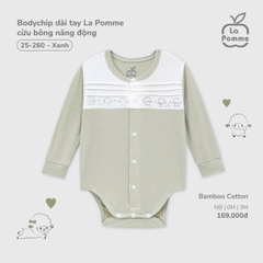 (NB-3M) LP - Body chip dài tay La Pomme cừu bông năng động - Xanh