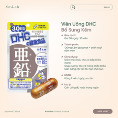 Viên Uống DHC Zinc Bổ Sung Kẽm (NK)
