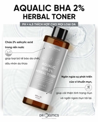Dung Dịch Cân Bằng DrCeutics Aqualic BHA 2% Herbal Toner