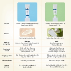 Kem Chống Nắng Round Lab Birch Juice Mild-Up Sunscreen SPF50 50ml