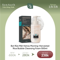 Bọt Rửa Mặt Hetras Morning-Harvested Rice Bubble Cleansing Foam 500ml