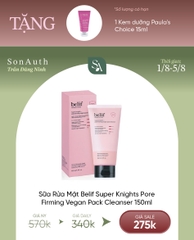 Sữa Rửa Mặt Đất Sét Belif Super Knights Pore Firming Vegan Pack Cleanser 150ml